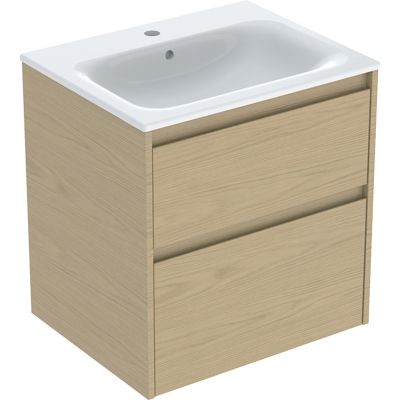 Geberit Selnova Square umywalka z szafką 60 cm dąb 504.138.PS.1