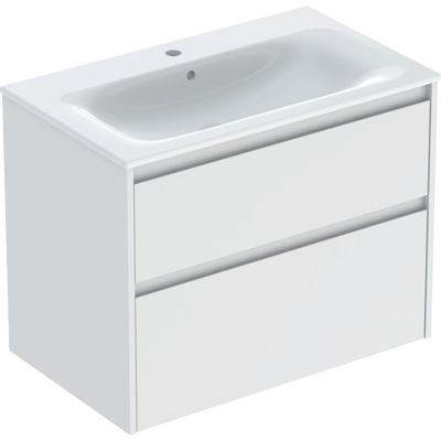 Geberit Selnova Square umywalka z szafką 80 cm białą 504.139.00.1