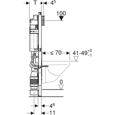 Geberit Duofix element montażowy do WC Sigma 12 cm regulowany H112 111.396.00.5