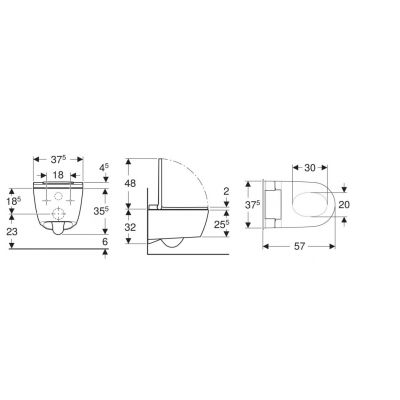 Zestaw Geberit AquaClean Sela toaleta myjąca wisząca ze stelażem podtynkowym biała (111.320.00.6, 146.220.11.1)