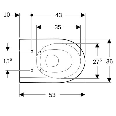Geberit iCon miska WC wisząca bez kołnierza biały połysk 501.661.00.8