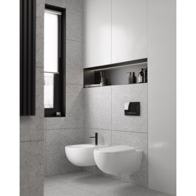 Zestaw Geberit Duofix Delta stelaż podtynkowy WC z miską Selnova Premium bez kołnierza i deską wolnoopadającą (111170002, 502793001)