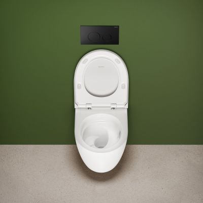 Geberit iCon miska WC z deską wolnoopadającą wisząca bez kołnierza ze spłukiwaniem wirowym biały połysk 503.045.00.1