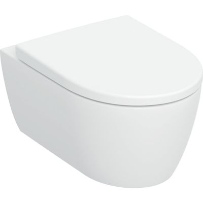 Geberit iCon miska WC z deską wolnoopadającą wisząca bez kołnierza ze spłukiwaniem wirowym biały połysk 503.045.00.8
