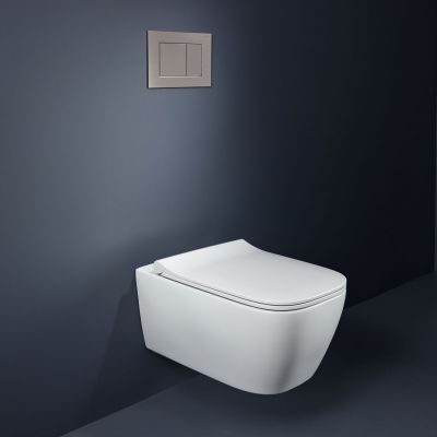 Geberit Smyle Square miska WC wisząca bez kołnierza ze spłukiwaniem wirowym biały połysk 503.170.00.1