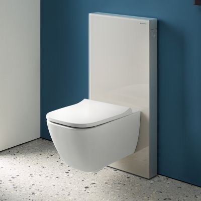 Zestaw Geberit Smyle Square miska WC wisząca bez kołnierza KeraTect z deską wolnoopadającą Slim (500208018, 500240011)