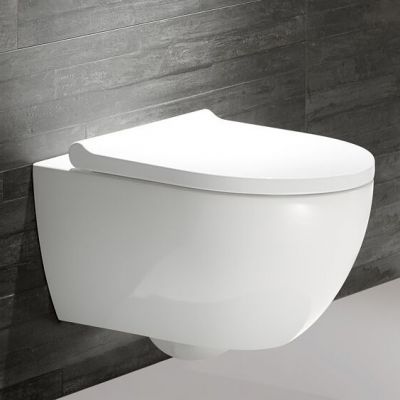 Geberit Acanto miska WC z deską wolnoopadającą stelażem wspornikami i uszczelka wygłuszającą biały (502774008, 111320006, 111815001, 156050001)