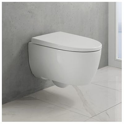 Geberit iCon miska WC z deską wolnoopadającą ze stelażem podtynkowym wspornikami i uszczelką wygłuszająca biały połysk (503046001, 111003002, 111815001,156050001)