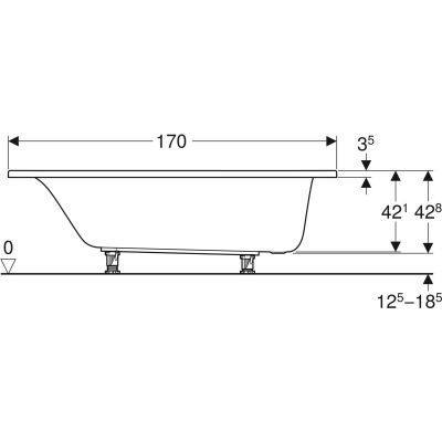 Geberit Selnova wanna prostokątna 170x75 cm biała 554.285.01.1