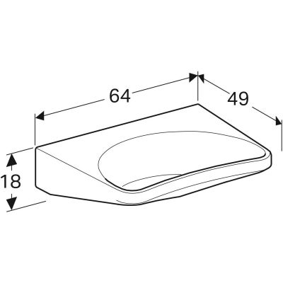 Geberit Paracelsus umywalka 64x49 cm ścienna dla niepełnosprawnych biała 251060000