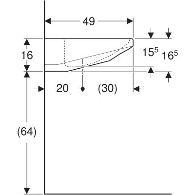 Geberit Paracelsus umywalka 64x49 cm ścienna dla niepełnosprawnych biała 251060000