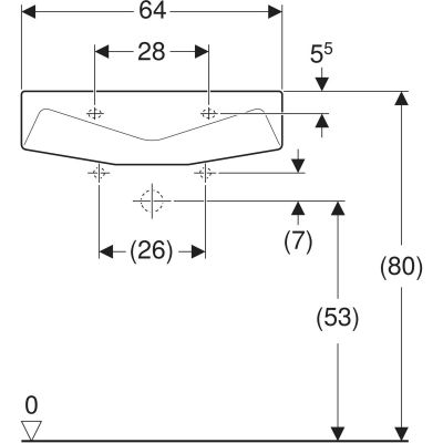 Geberit Paracelsus umywalka 64x49 cm ścienna dla niepełnosprawnych biała 251060000