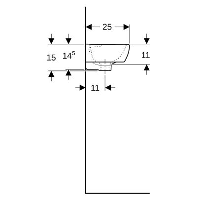 Geberit Selnova Compact umywalka 45x25 cm prostokątna ścienna biała 500.318.01.5