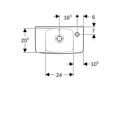 Geberit Selnova Compact umywalka 45x25 cm prostokątna ścienna biała 500.318.01.5