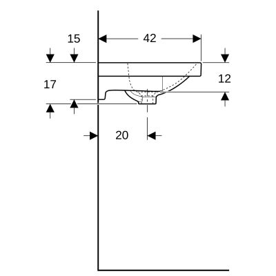 Geberit Acanto umywalka 60x42 cm prostokątna ścienna-meblowa-wpuszczana biała 500.631.01.2