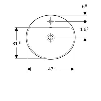 Geberit Variform umywalka 50x45 cm wpuszczana owalna biała 500.712.01.2