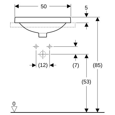 Geberit Variform umywalka 50x45 cm wpuszczana owalna biała 500.712.01.2