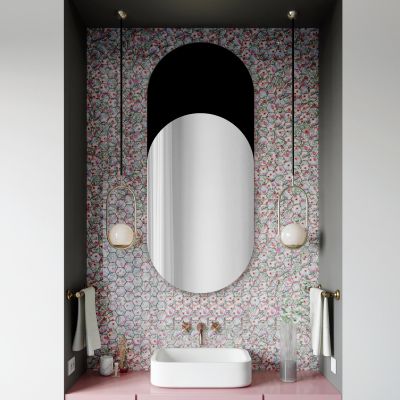 Guarda Calabria Black lustro 40x90 cm czarny/srebrny TOS-CAL-BLACK-40x90