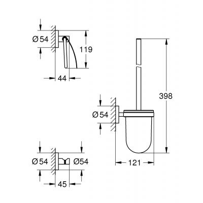 Grohe Essentials zestaw akcesoriów 3w1 StarLight Chrome 40407001