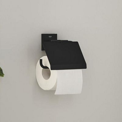Zestaw Grohe Start Cube uchwyt na papier toaletowy czarny i klej montażowy QuickGlue (411022430, 41127000)