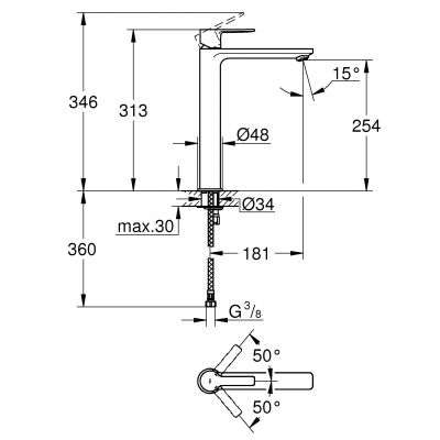 Grohe Lineare bateria umywalkowa stojąca StarLight Chrome 23405001