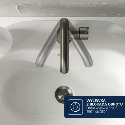 Grohe Essence bateria umywalkowa stojąca Brushed Hard Graphite 23462AL1
