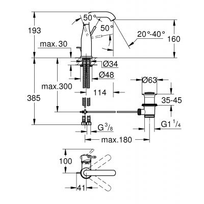 Grohe Essence bateria umywalkowa stojąca stal nierdzewna 23462DC1