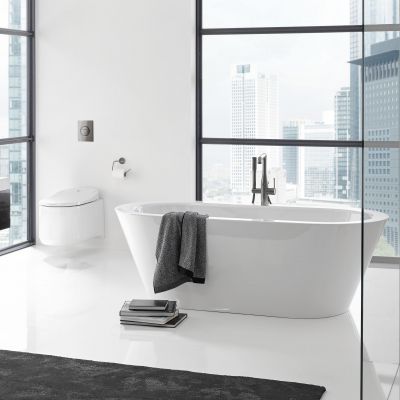 Grohe Essence bateria wannowo-prysznicowa wolnostojąca Brushed Hard Graphite 23491AL1