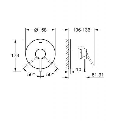 Grohe Essence bateria prysznicowa podtynkowa StarLight Chrome 24057001