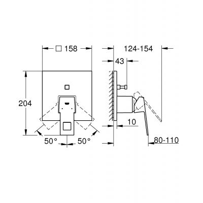Grohe Eurocube zestaw prysznicowy podtynkowy z deszczownicą chrom (24062000, 35600000, 26695000, 27851000, 26405000)