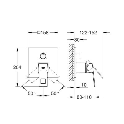 Grohe Eurocube bateria wannowo-prysznicowa podtynkowa Brushed Hard Graphite 24094AL0