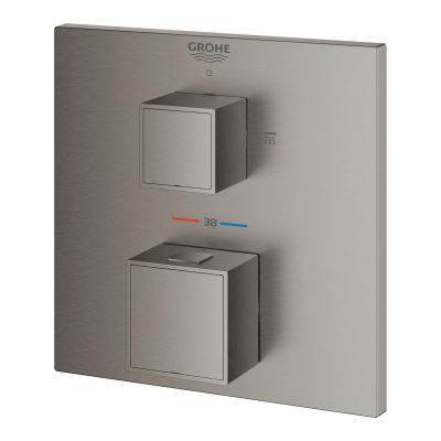 Grohe Grohtherm Cube bateria prysznicowa podtynkowa z termostatem Brushed Hard Graphite 24154AL0