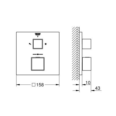 Grohe Grohtherm Cube bateria prysznicowa podtynkowa z termostatem Brushed Hard Graphite 24154AL0