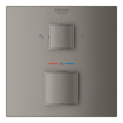 Grohe Grohtherm Cube bateria prysznicowa podtynkowa z termostatem Brushed Hard Graphite 24154AL0