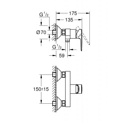Grohe Start Edge bateria prysznicowa ścienna StarLight Chrome 24197001