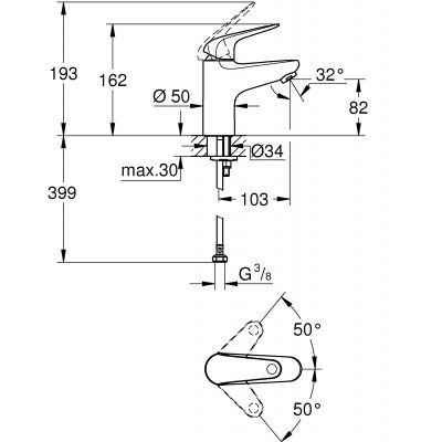 Grohe Swift bateria umywalkowa stojąca chrom 24317001