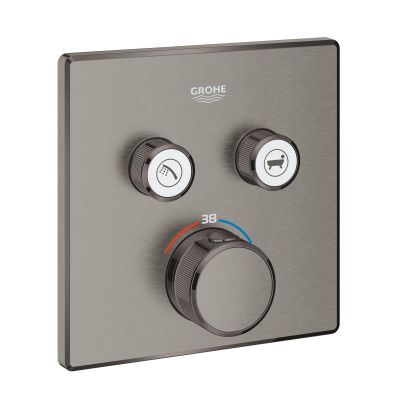 Grohe Grohtherm SmartControl bateria wannowo-prysznicowa podtynkowa z termostatem Brushed Hard Graphite 29124AL0