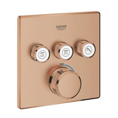 Grohe Grohtherm SmartControl bateria wannowo-prysznicowa podtynkowa z termostatem Brushed Warm Sunset 29126DL0