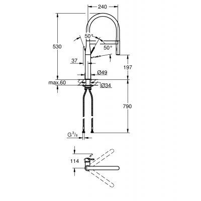 Grohe Essence bateria kuchenna stojąca StarLight Chrome 30294000