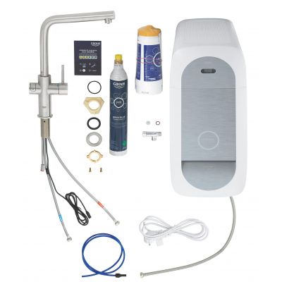 Grohe Blue bateria kuchenna z filtrem stojąca SuperSteel 31454DC1