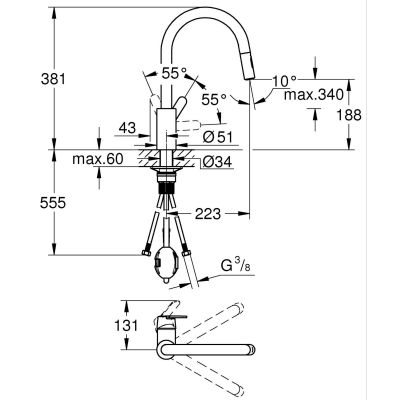 Grohe Get bateria kuchenna stojąca czarny mat 314842431