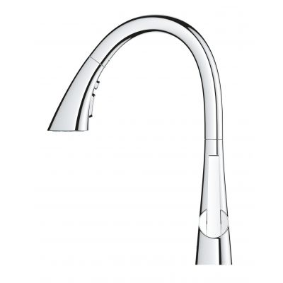 Zestaw Grohe K700 zlewozmywak 56x51 cm czarny granit z baterią kuchenną Zedra chrom (31651AP0, 32294002)