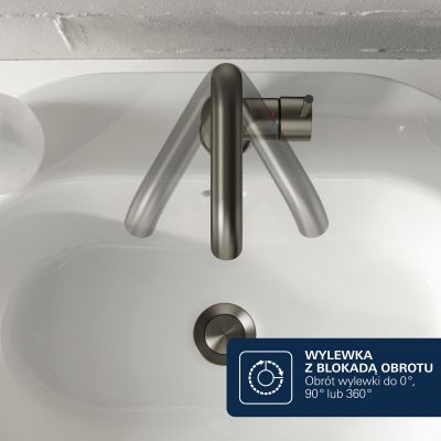 Grohe Essence bateria umywalkowa stojąca Brushed Hard Graphite 32628AL1