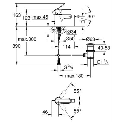 Grohe Get bateria bidetowa stojąca czarny mat 328852430