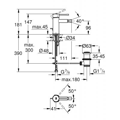 Grohe Essence bateria bidetowa stojąca cool sunrise 32935GL1