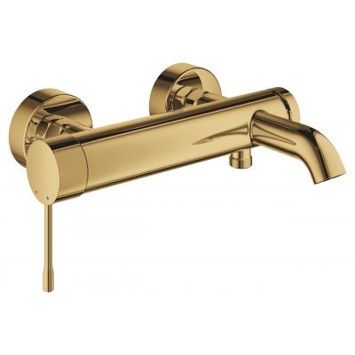 Zestaw Grohe Essence bateria wannowo-prysznicowa ścienna z zestawem prysznicowym złoty (33624GL1, 28362GL0, 26574GL0, 27074GL0)