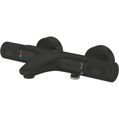 Grohe Precision Feel bateria wannowo-prysznicowa ścienna z termostatem czarna 347882430