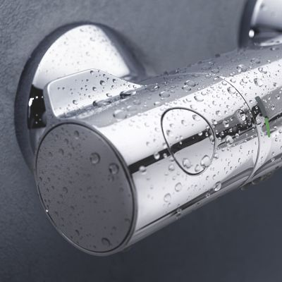 Zestaw Grohe Grohtherm 800 bateria wannowo-prysznicowa termostatyczna z zestawem prysznicowym Vitalio SmartActive 130 Cube chrom (34567000, 26596000)