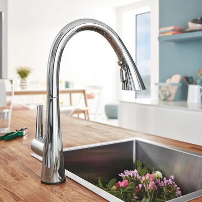 Zestaw Grohe K700 zlewozmywak 53,3x45,7 cm z baterią kuchenną Zedra chrom (31654AP0, 32294002)