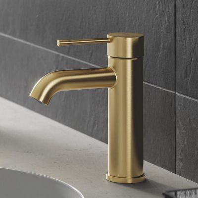 Zestaw Grohe Essence bateria umywalkowa stojąca z korkiem Brushed Cool Sunrise (23590GN1, 65807GN0)